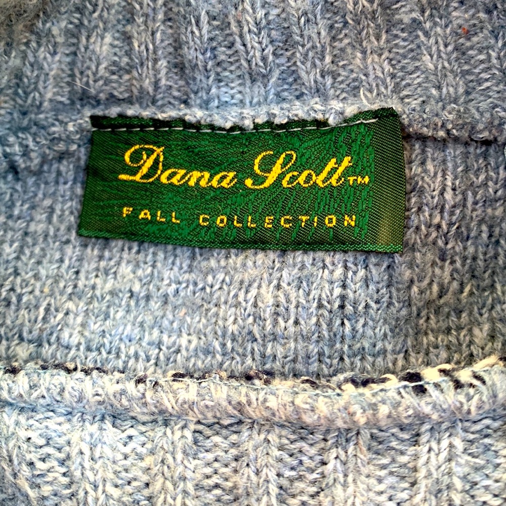 Vintage Dana Scott Blue Patchwork Cottagecore Sweater - Picture 6 of 6